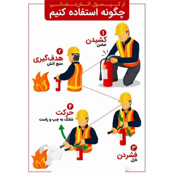 آموزش نحوه استفاده از کپسول آتش نشانی در حوزه مدیریت اطلاع رسانی پزشکی و کتابخانه مرکزی